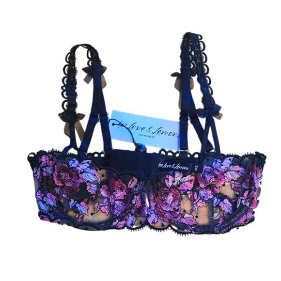 For Love & Lemons Juliet Bra NWT – Embroidered Floral Mesh – XXS - Picture 9 of 13